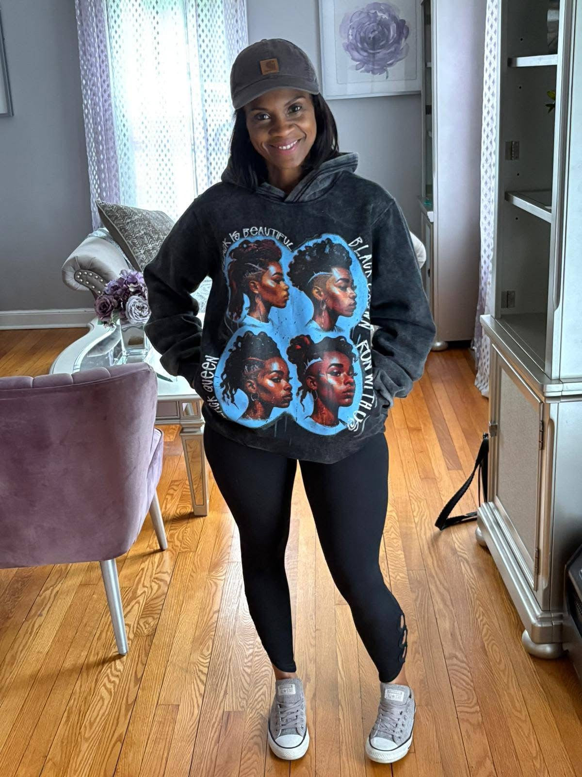 Run with us BLACK WOMEN HAIRSTYLE HOODIE