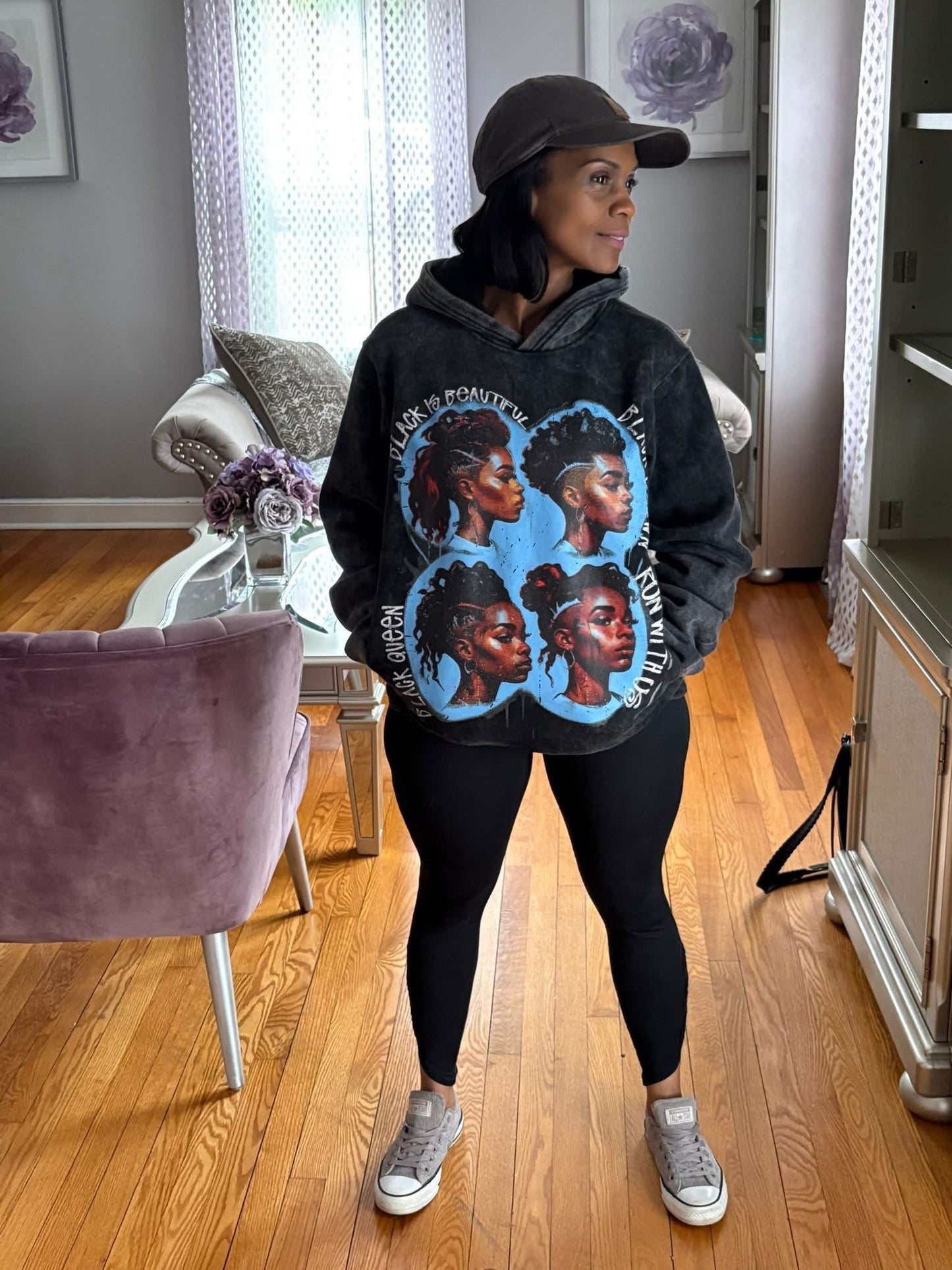 Run with us BLACK WOMEN HAIRSTYLE HOODIE