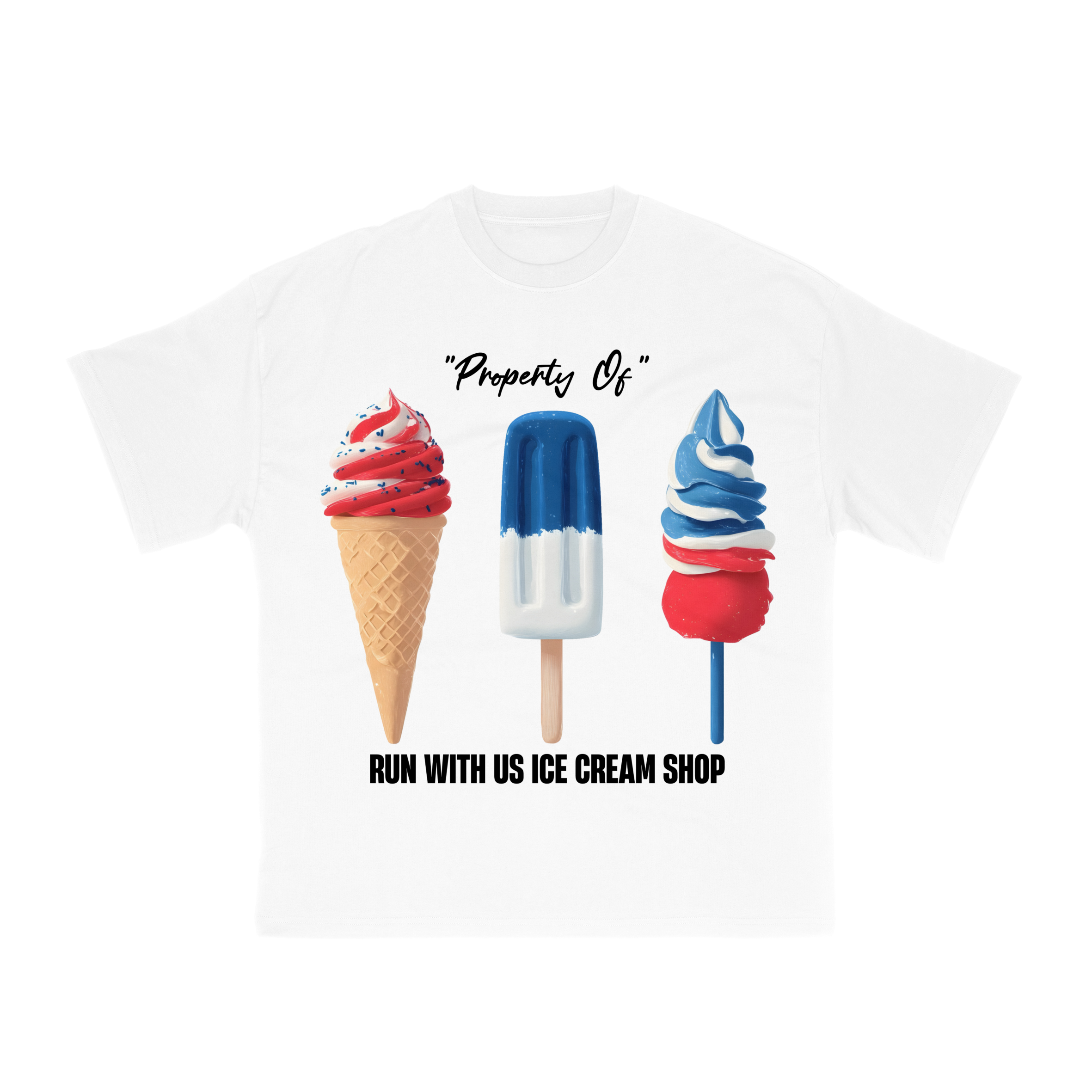Run with us ice cream T-shirt