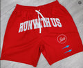aa Red run with us embroidery shorts