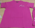 A Run with us pink rhinestone shirt