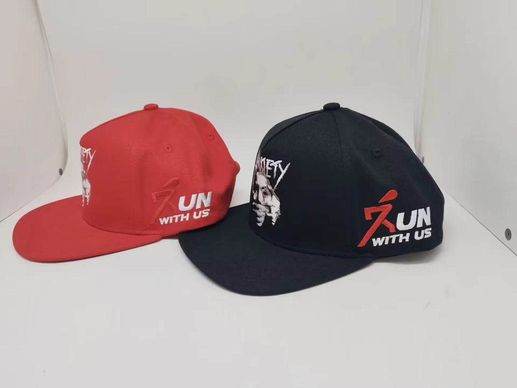Red Anxiety snap back embroidery