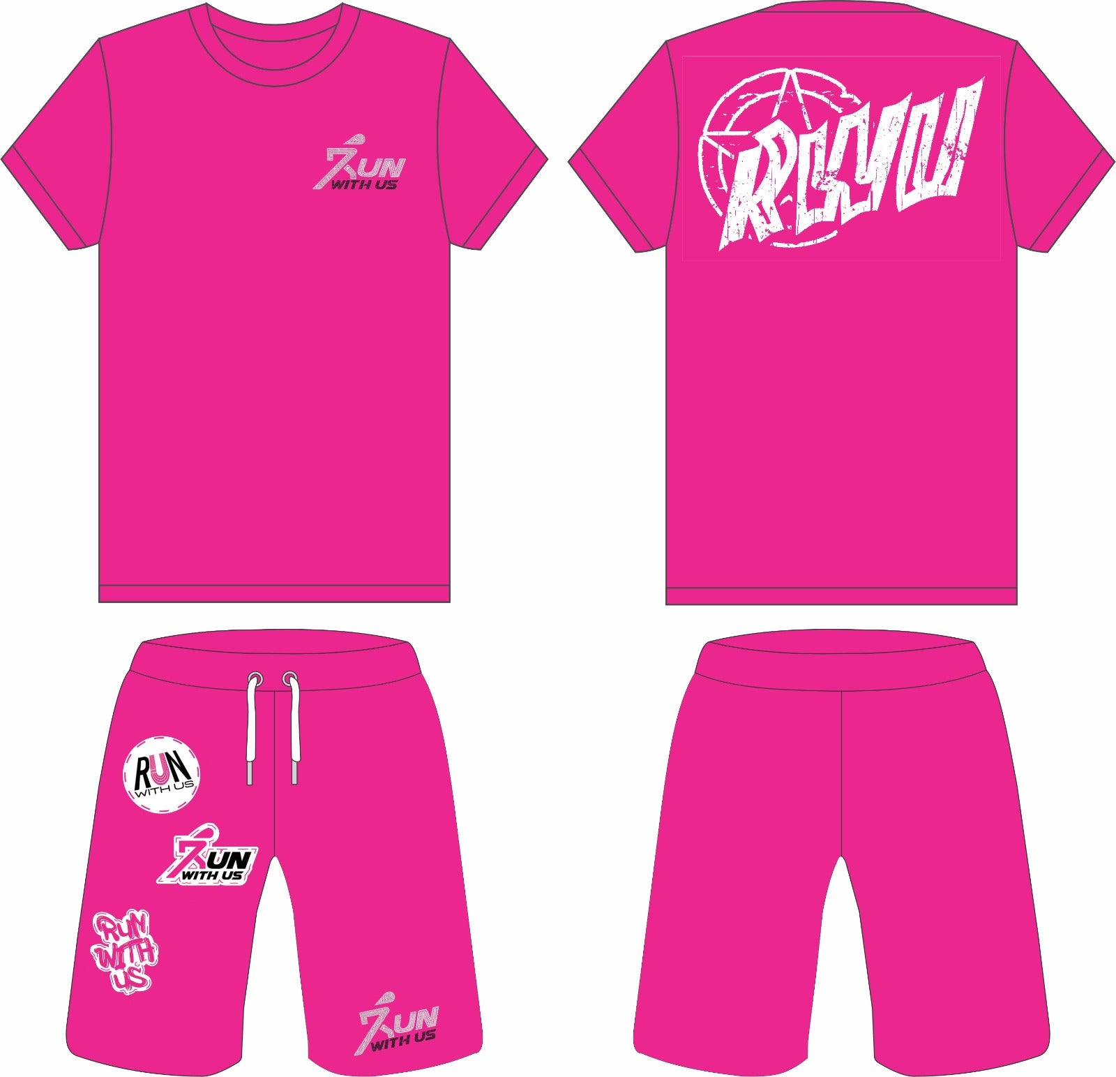 A Run with us pink shirt