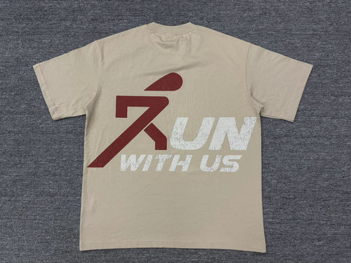 A Run with us astronaut tee