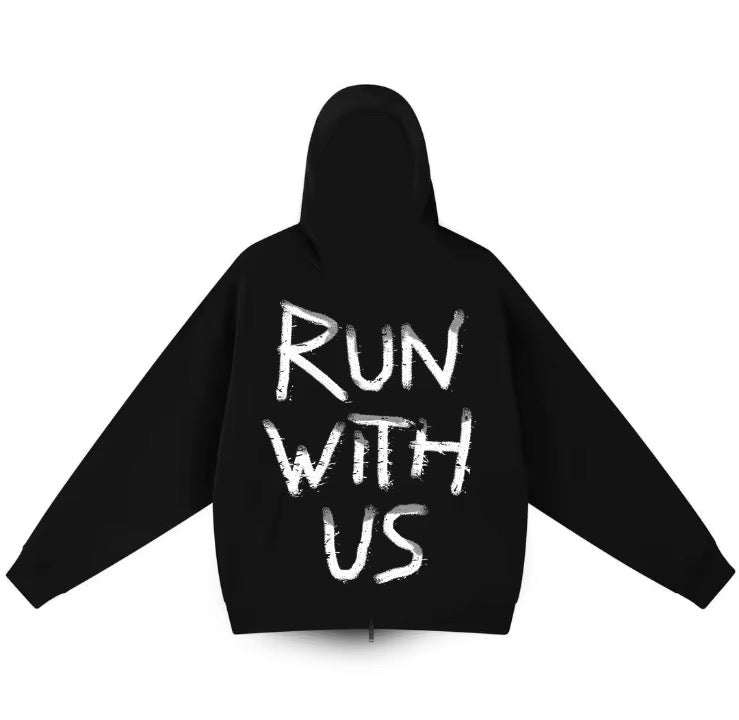 Anxiety black zipper hoodie