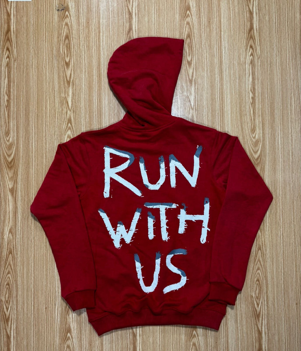 Run with us ANXIETY RED ACID WASH