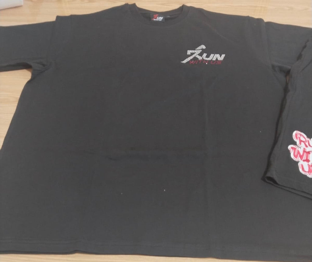 A Run with us rhinestone shirt