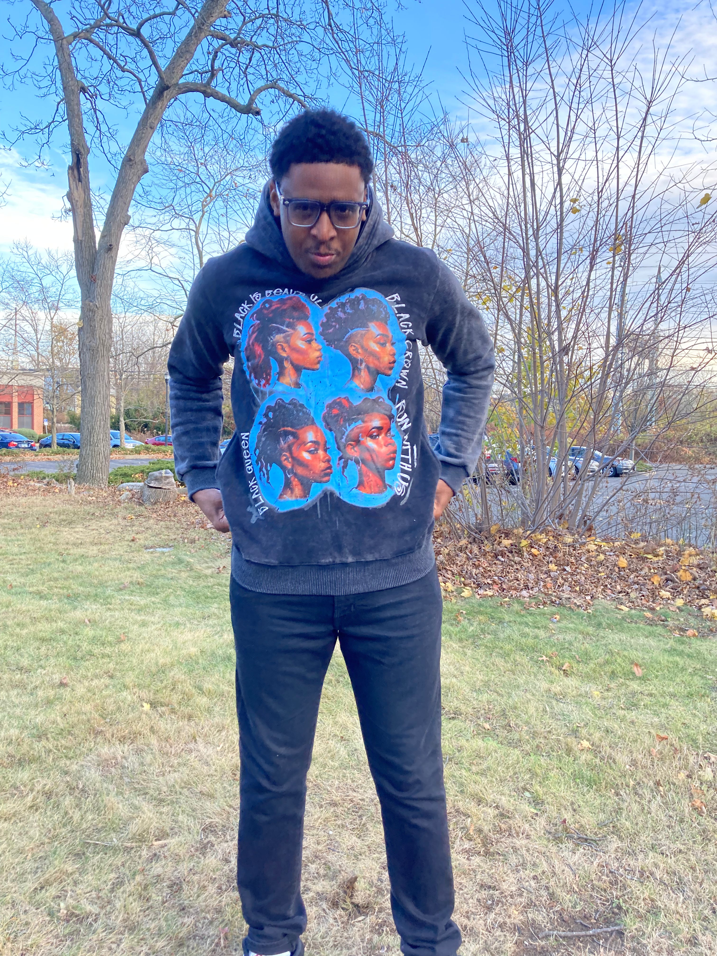 Run with us BLACK WOMEN HAIRSTYLE HOODIE