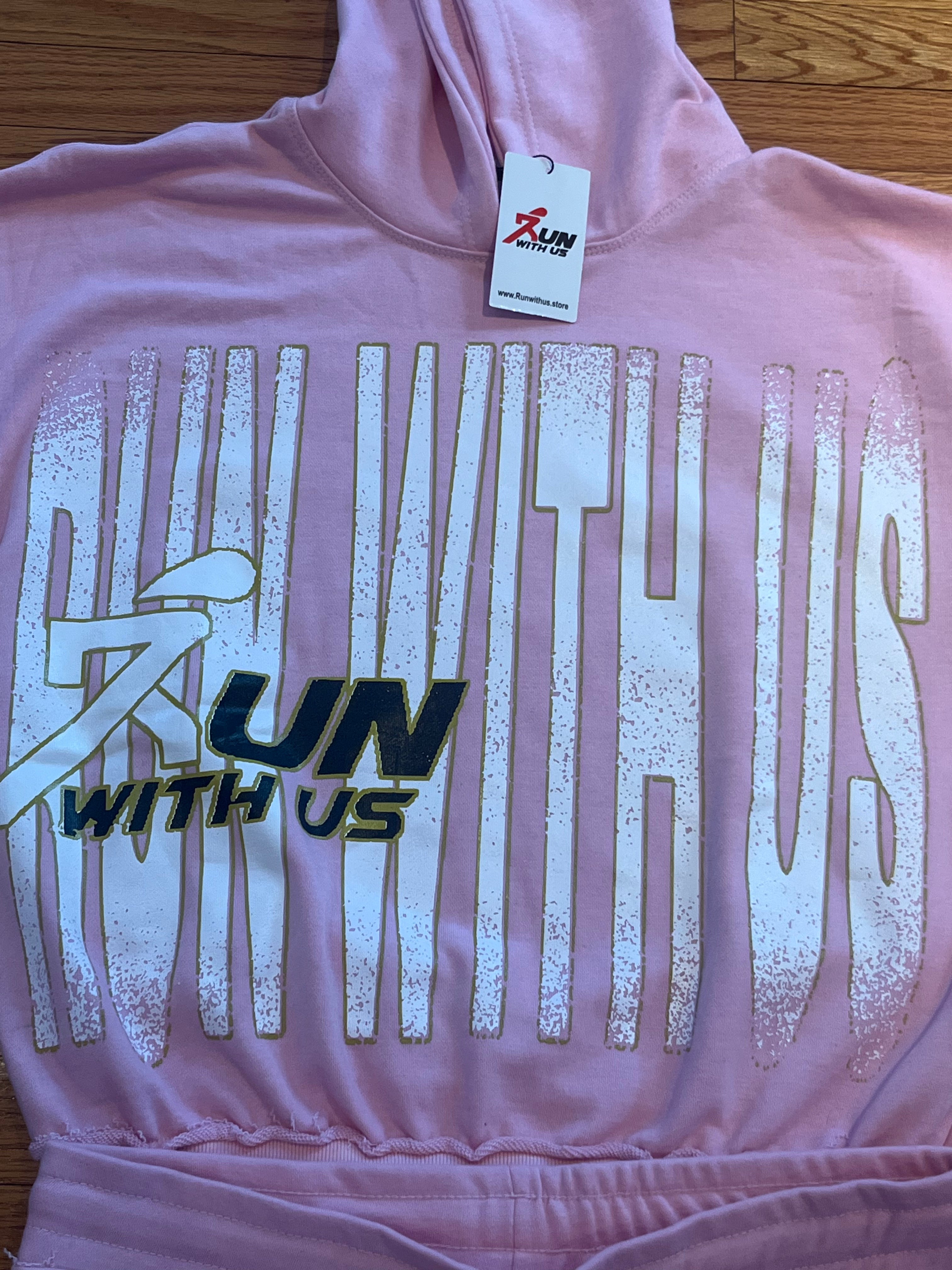 RUN WITH US ACID WASH PINK SWEATSUIT.
