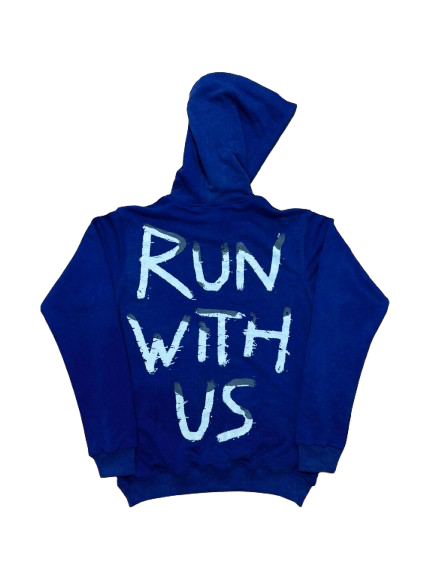 Run with us ANXIETY HOODIE BLUE