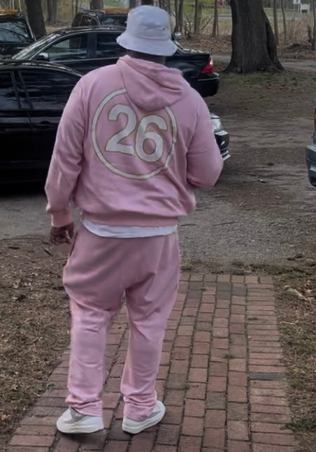 RUN WITH US ACID WASH PINK SWEATSUIT.