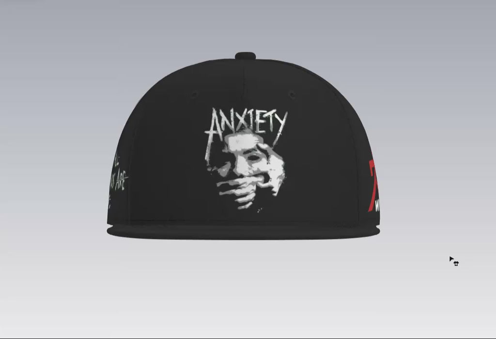 Red Anxiety snap back embroidery