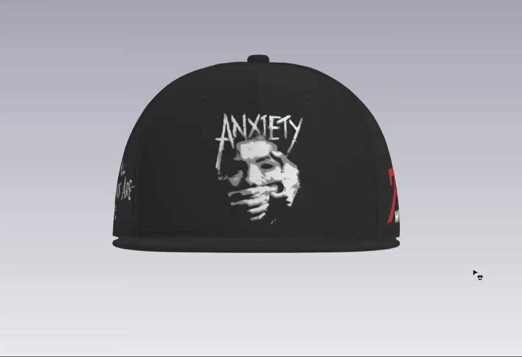 Red Anxiety snap back embroidery