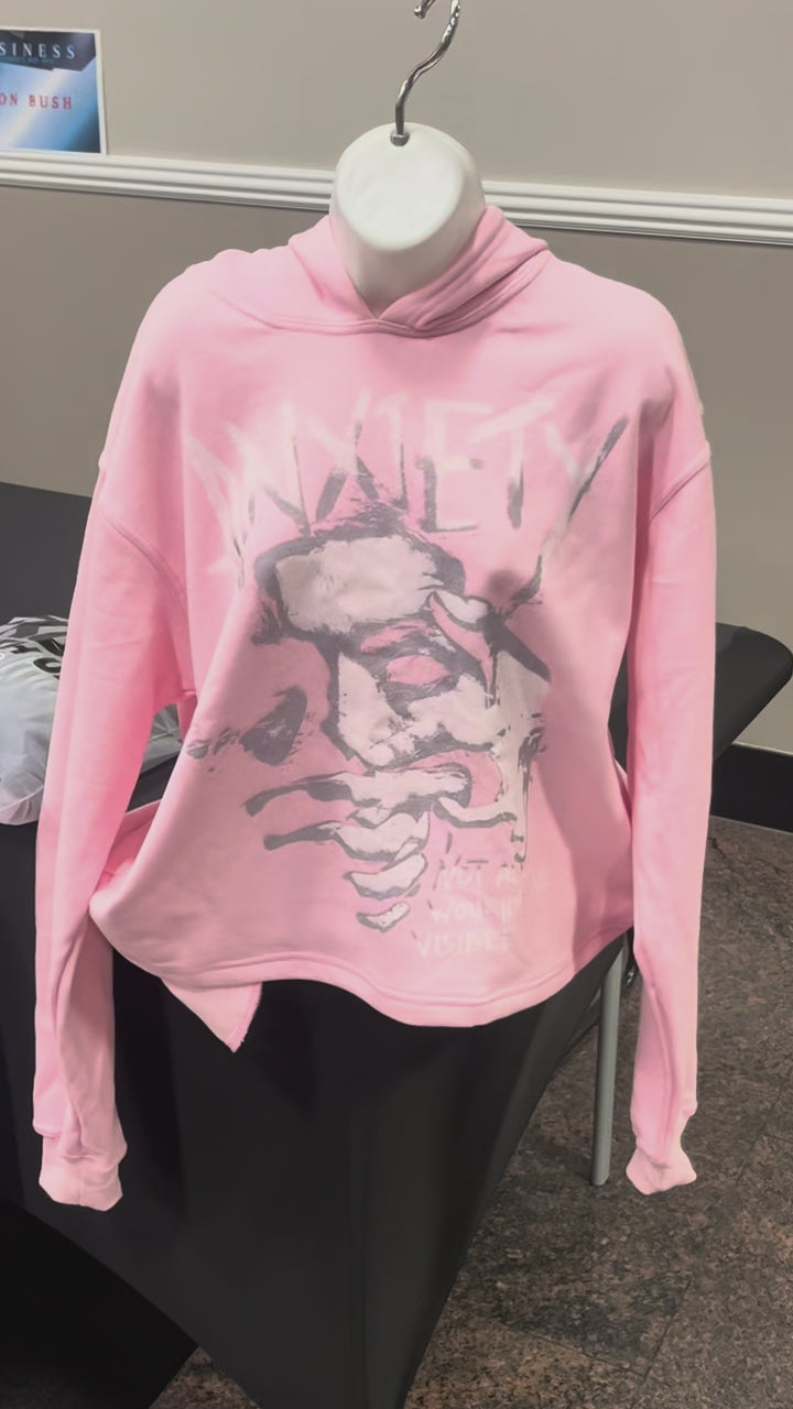 Runwithus pink anxiety hoodie